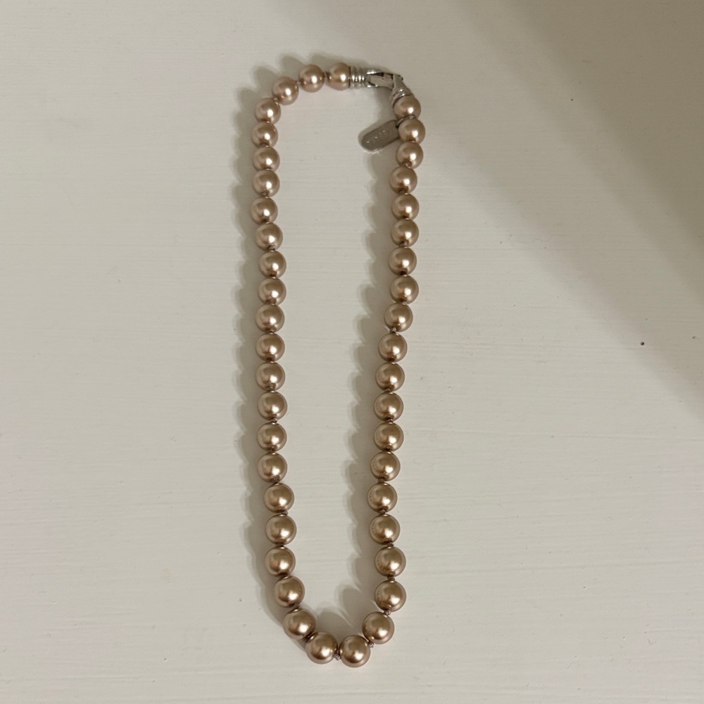 Pearl Bead Necklace in Champagne - Unbranded